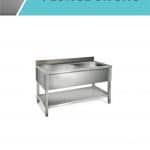 Plonge 1 bac avec égouttoir à gauche 600 x 1200