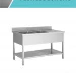 Plonge 2 bacs avec égouttoir à droite 700 x 1800