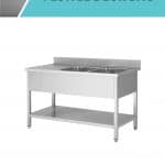 Plonge 2 bacs avec égouttoir à gauche 600 x 1600