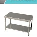 Table de travail centrale en inox